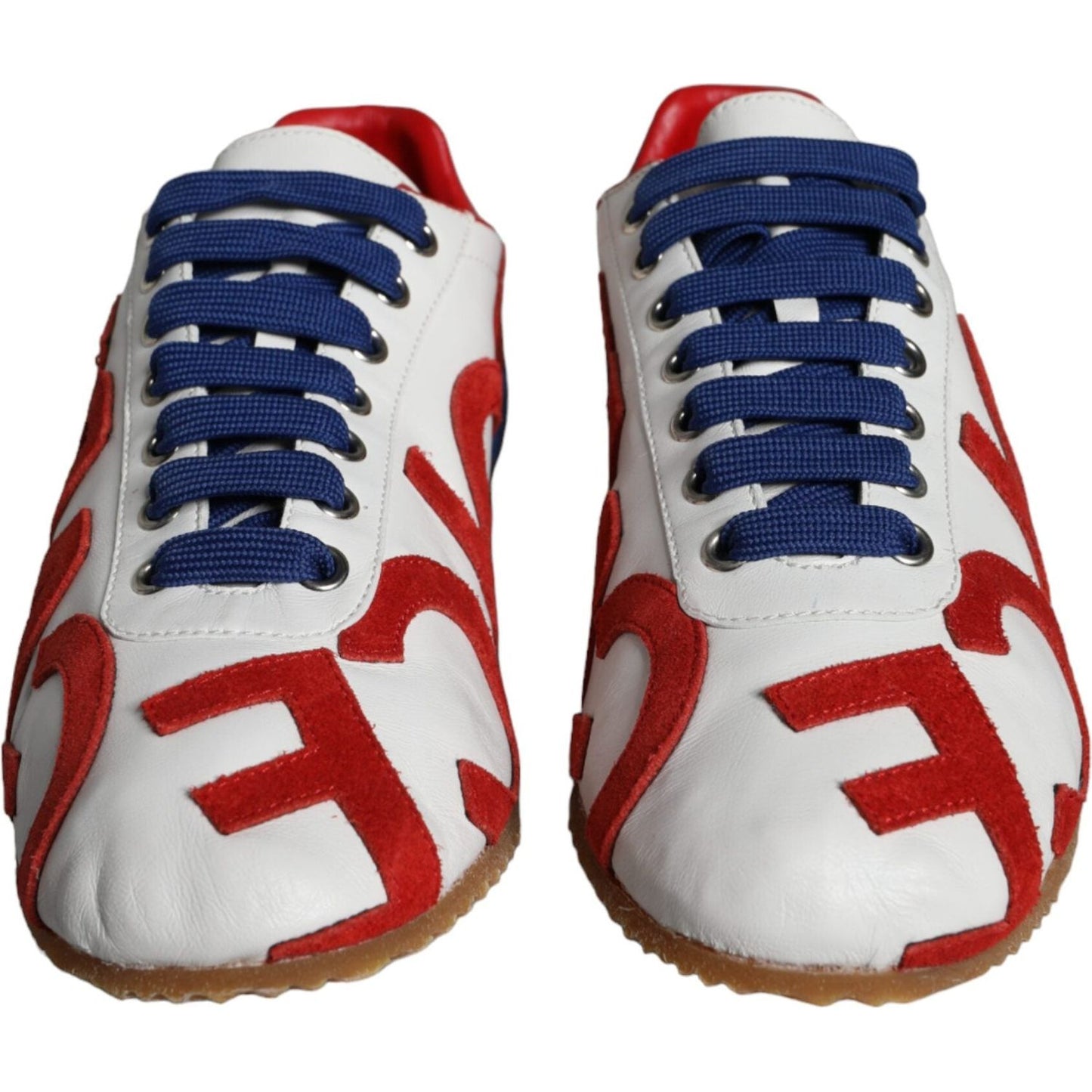 Dolce & Gabbana Multicolor Leather Logo Casual Sneakers Shoes Dolce & Gabbana Gray