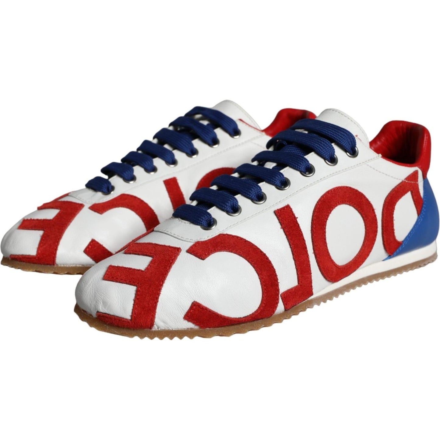 Dolce & Gabbana Multicolor Leather Logo Casual Sneakers Shoes Dolce & Gabbana Light Gray