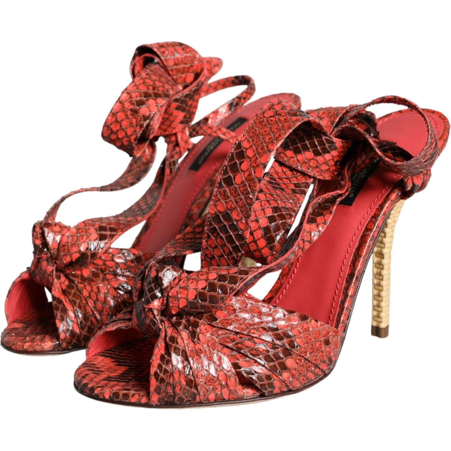 Dolce & Gabbana Coral Exotic Leather Heels Sandals Shoes Dolce & Gabbana Sienna