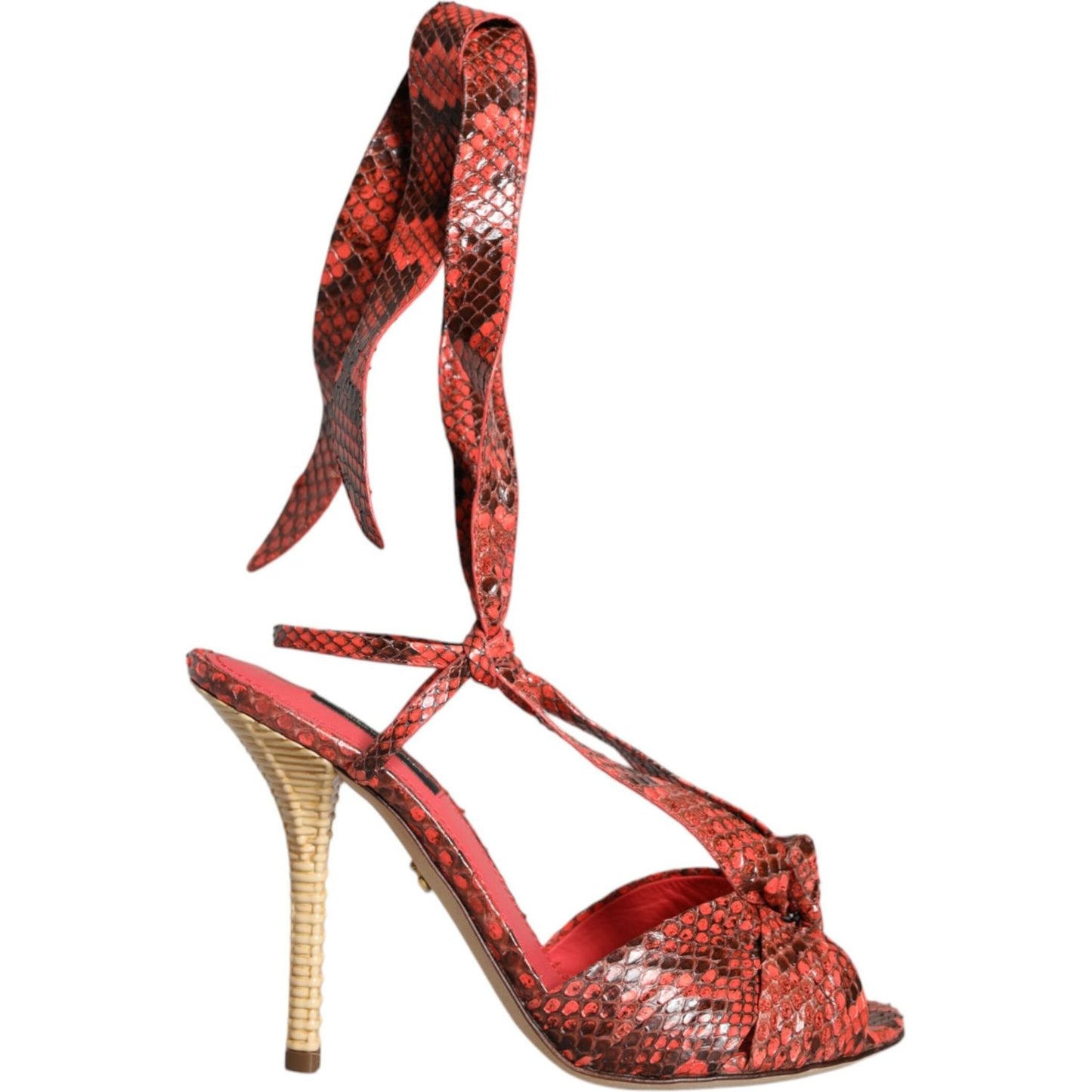 Dolce & Gabbana Coral Exotic Leather Heels Sandals Shoes Dolce & Gabbana Sienna