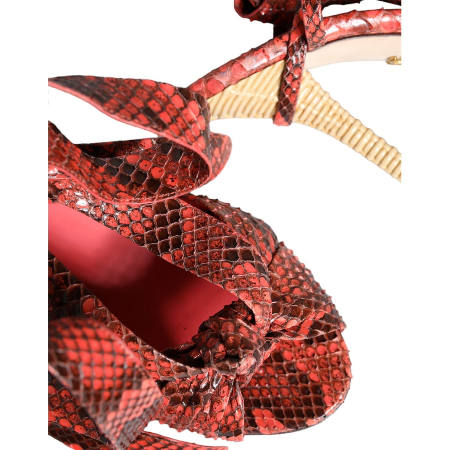 Dolce & Gabbana Coral Exotic Leather Heels Sandals Shoes Dolce & Gabbana Sienna