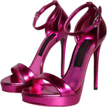 Dolce & Gabbana Fuchsia KEIRA Heels Ankle Strap Sandals Shoes LA11348-37