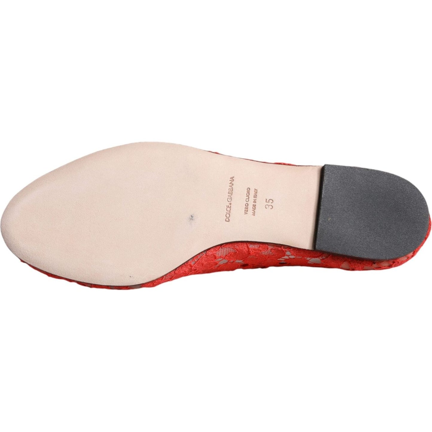 Dolce & Gabbana Coral Lace Crystal Ballet Flats Loafers Shoes Dolce & Gabbana Light Gray