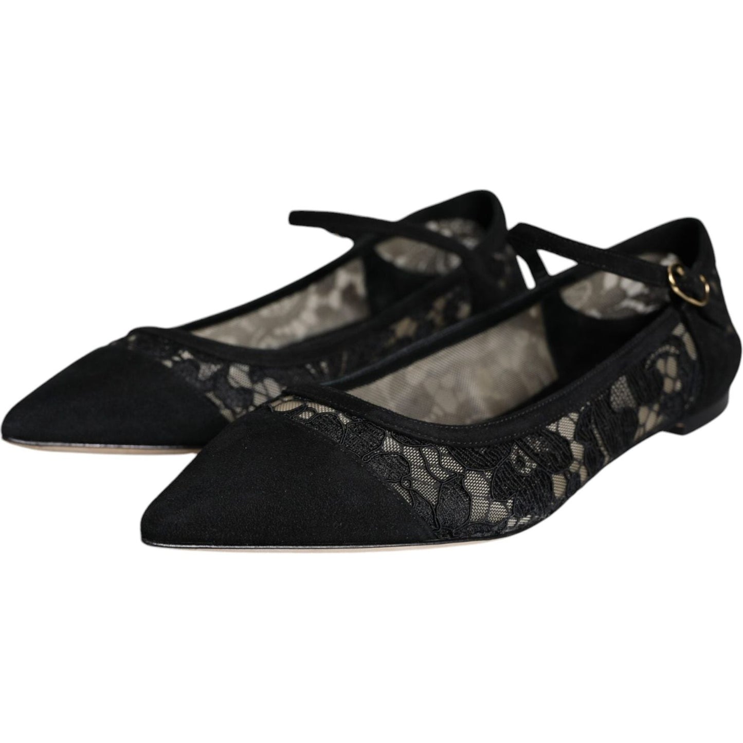 Dolce & Gabbana Black Taormina Lace Bellucci Flats Shoes Dolce & Gabbana Black