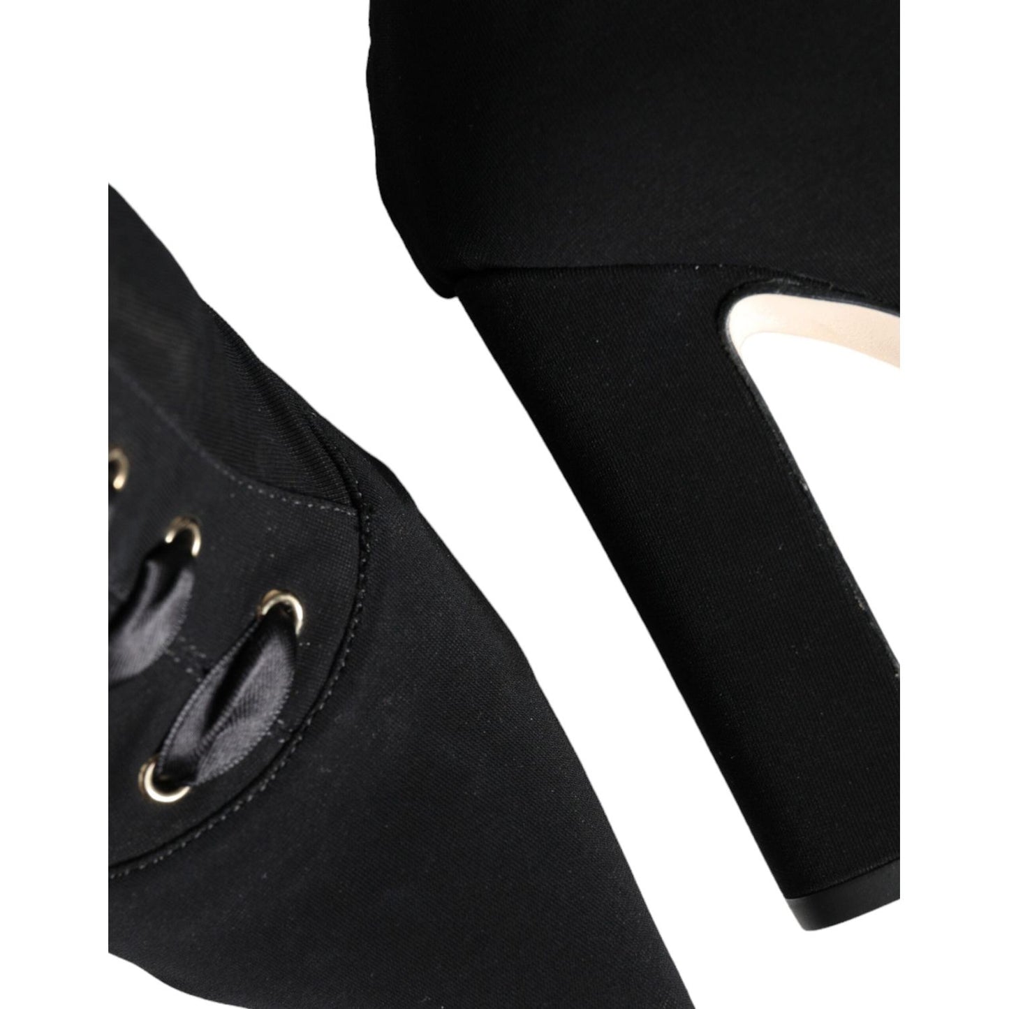 Dolce & Gabbana Black Jersey Stretch Ankle Booties Shoes Dolce & Gabbana Black