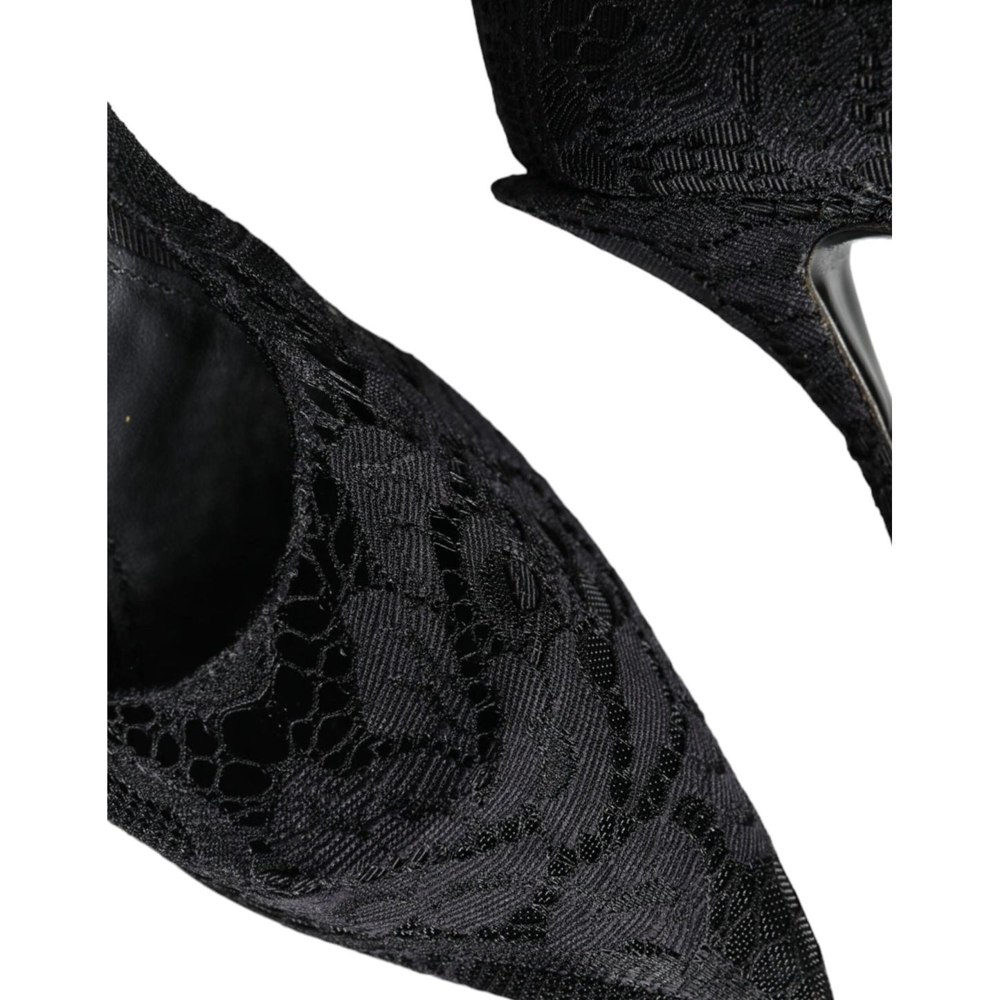 Dolce & Gabbana Black Mary Jane Pumps Lace Crystals Heels Shoes Dolce & Gabbana Black