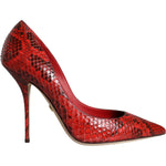Dolce & Gabbana Red Leather Stiletto High Heels Pumps Shoes LA11505-36.5
