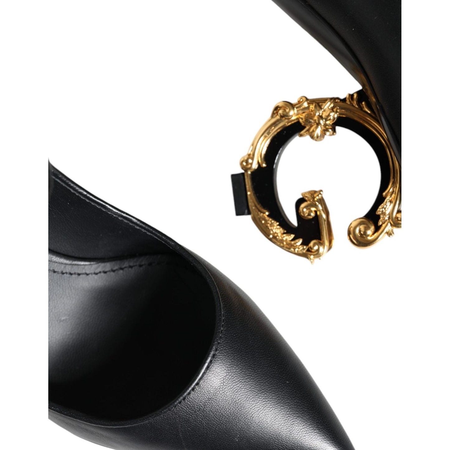 Dolce & Gabbana Black Leather Logo Heels Mary Janes Pumps Shoes Dolce & Gabbana Black