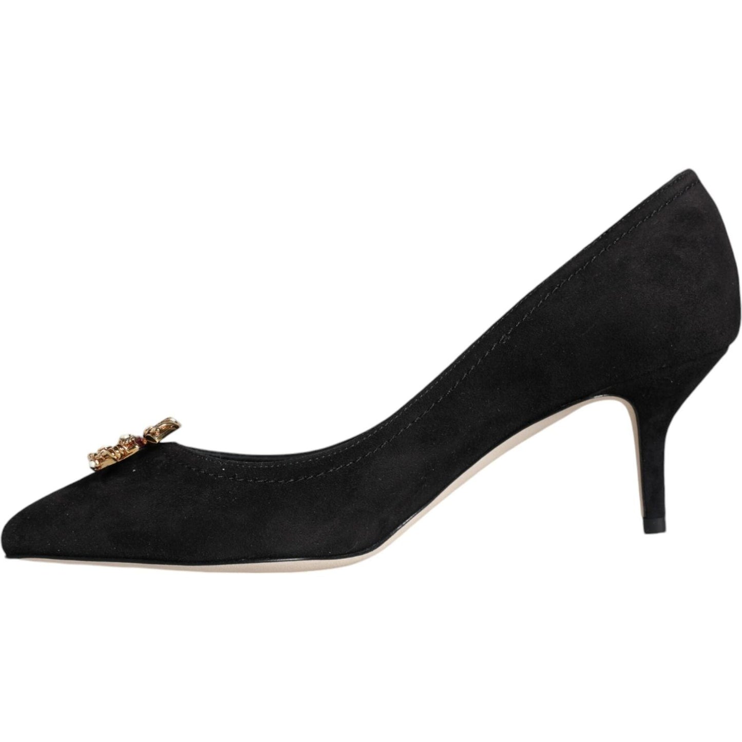 Dolce & Gabbana Black Amore Suede Bellucci Heels Pumps Shoes Dolce & Gabbana Black