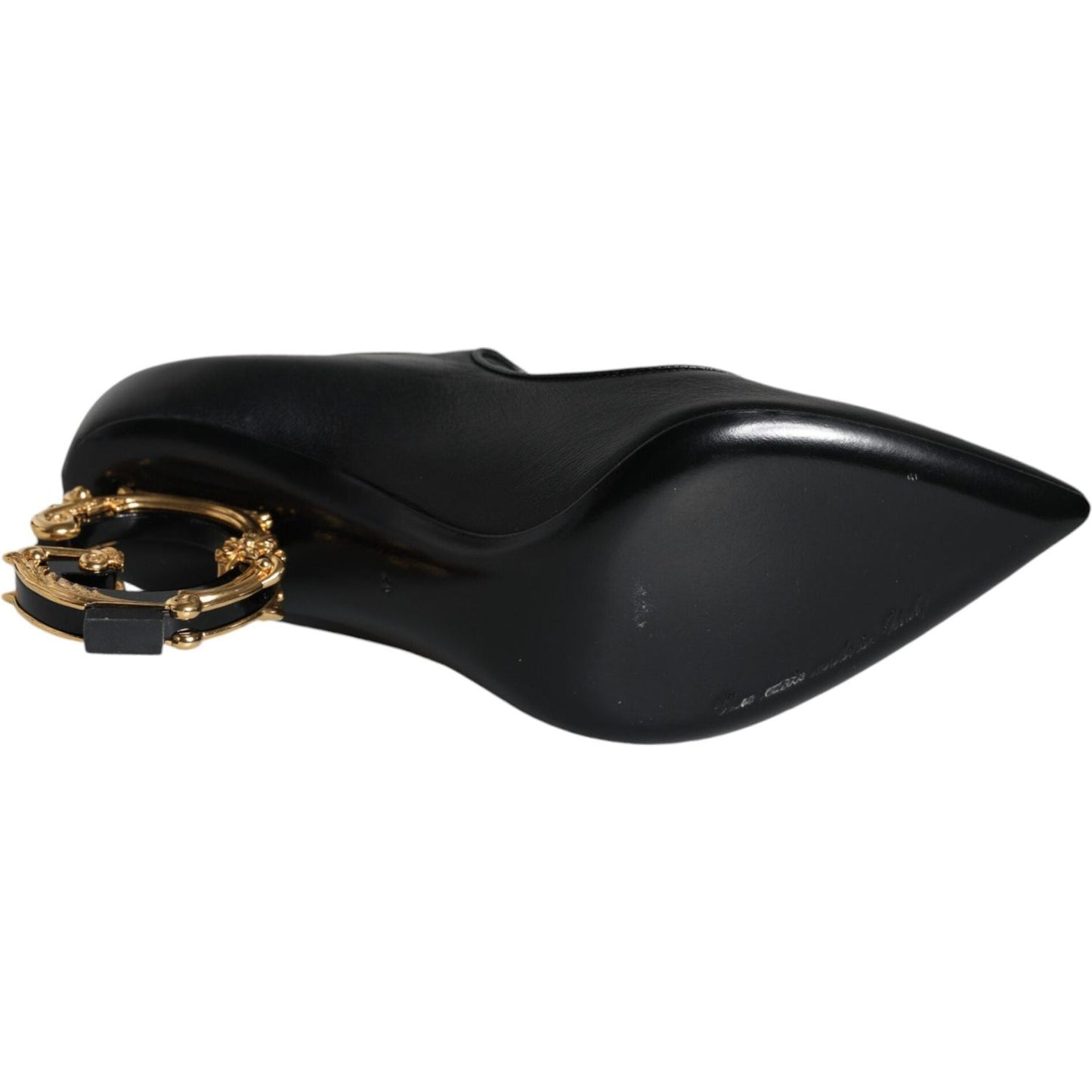 Dolce & Gabbana Black Leather Logo Heels Mary Janes Pumps Shoes Dolce & Gabbana Black