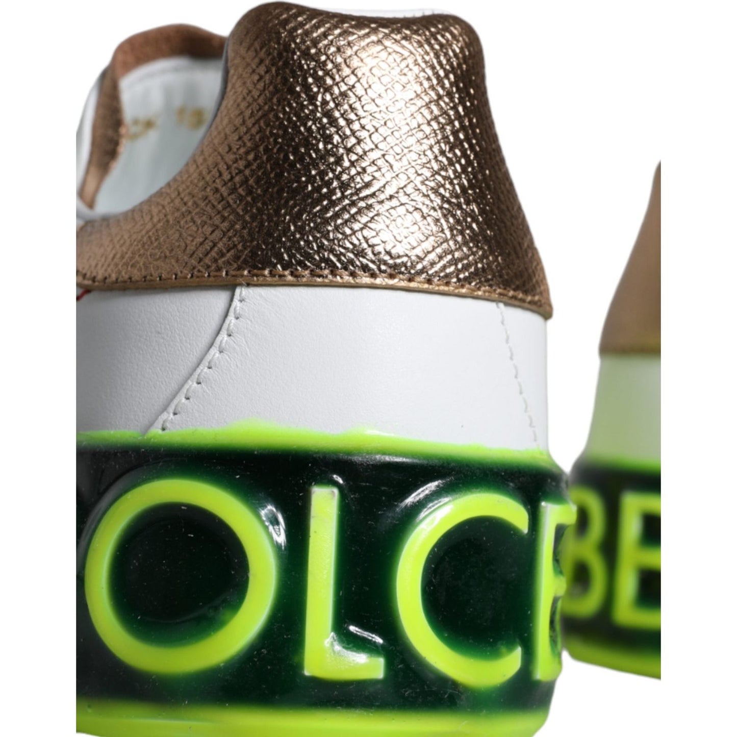 Dolce & Gabbana White Leather Portofino Low Top Sneakers Shoes Dolce & Gabbana Dark Slate Gray