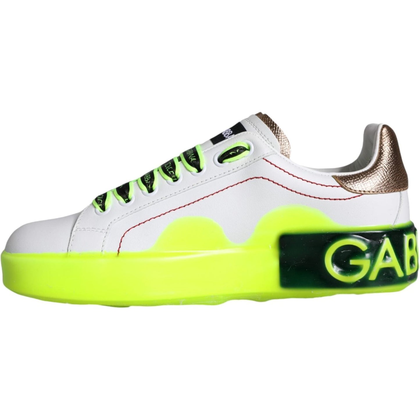 Dolce & Gabbana White Leather Portofino Low Top Sneakers Shoes Dolce & Gabbana Light Gray
