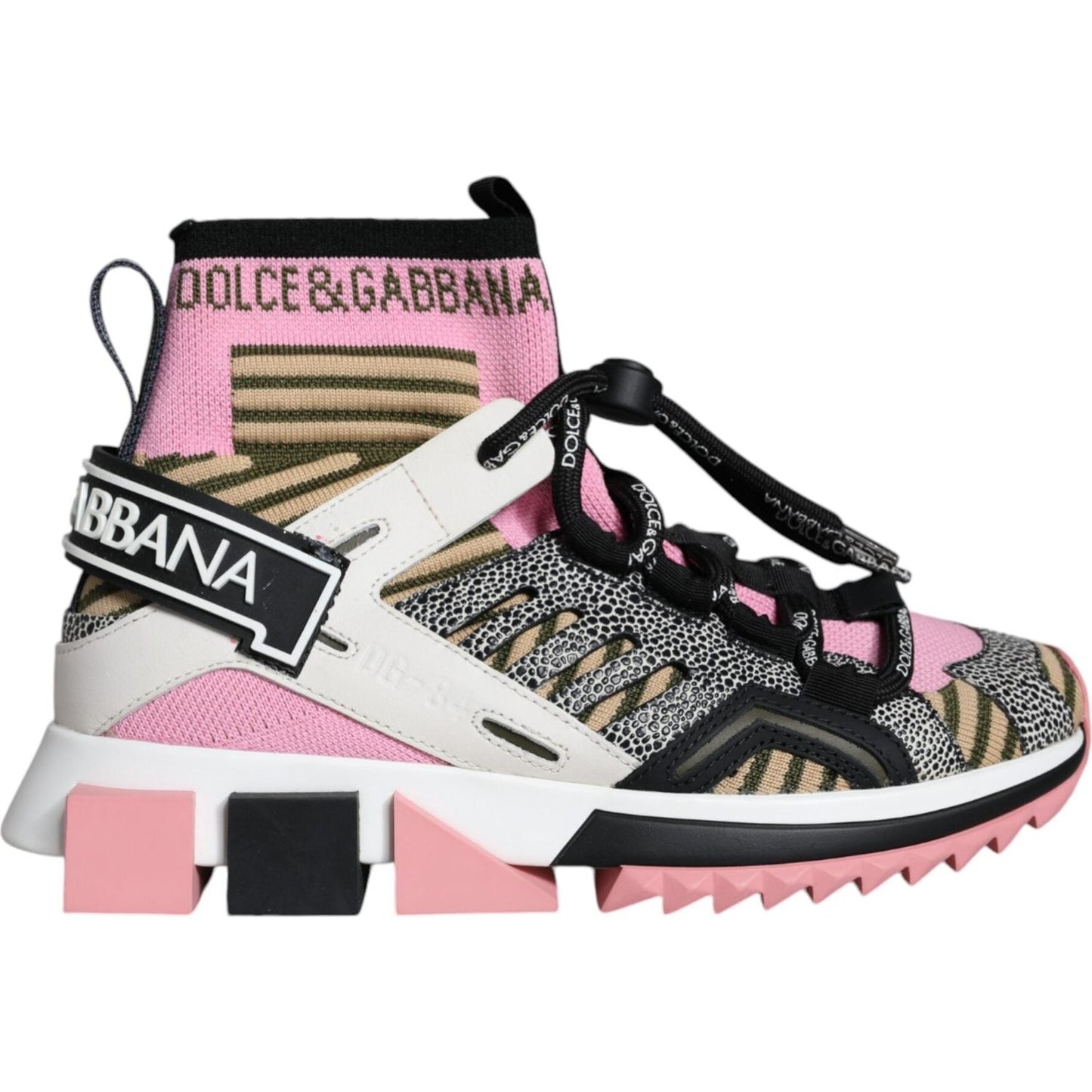 Dolce & Gabbana Multicolor Sorrento Socks Logo Sneakers Shoes Dolce & Gabbana Thistle