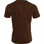 Dolce & Gabbana Brown Color Splash Cotton Crew Neck T-shirt TSH86401-48