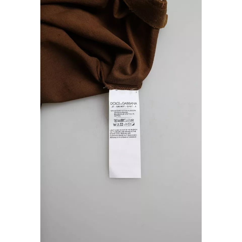 Dolce & Gabbana Brown Color Splash Cotton Crew Neck T-shirt TSH86401-48