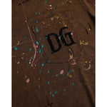 Dolce & Gabbana Brown Color Splash Cotton Crew Neck T-shirt TSH86401-48