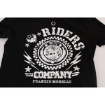 Frankie Morello Black Cotton RIDERS Crewneck T-Shirt TSH1266-3