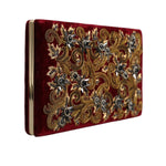 Dolce & Gabbana Red Velvet Gold Frame Clutch Evening Party Purse Bag BAG1530