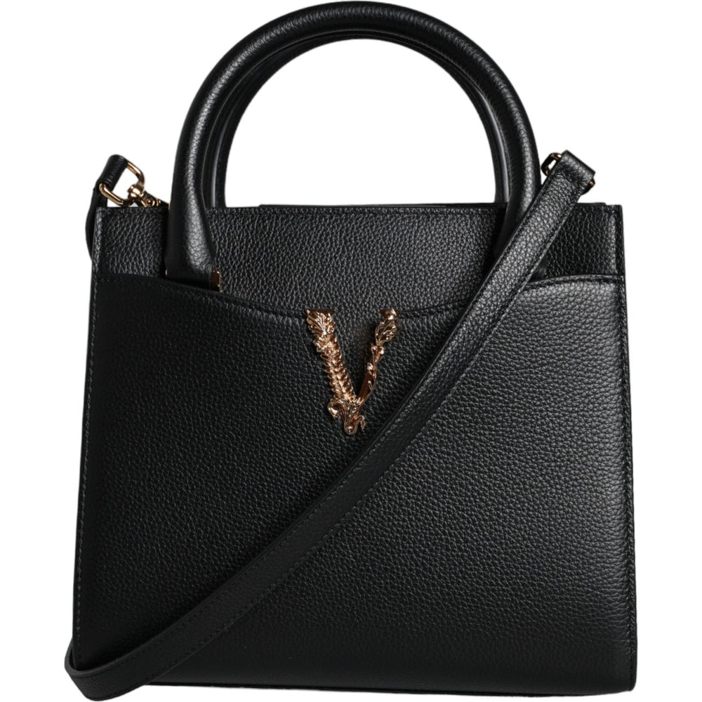 Versace Black Small Leather TopHandle Shoulder Crossbody Bag BAG1599