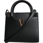 Versace Black Small Leather TopHandle Shoulder Crossbody Bag BAG1599