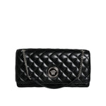 Versace Black Quilted Lambskin Leather Crossbody Shoulder Bag BAG1604