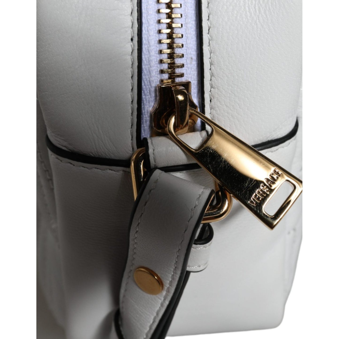 Versace White Quilted Nappa Leather Crossbody Shoulder Bag Versace Dark Slate Gray