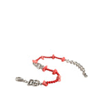 Dolce & Gabbana Silver Tone Brass Beaded Resin DG Logo Chain Bracelet SMY10383