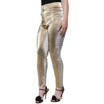 Dolce & Gabbana Metallic Gold High Waist Skinny Pants