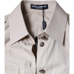 Dolce & Gabbana Beige Cotton Collared Button Down Shirt Top TSH86565-38