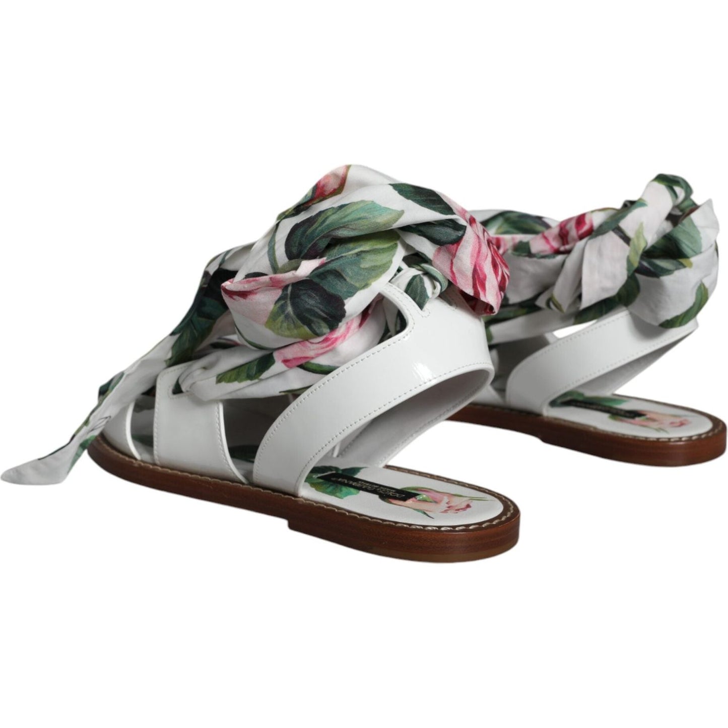 Dolce & Gabbana Multicolor Floral Print Ankle Wrap Sandals Shoes Dolce & Gabbana Dark Gray