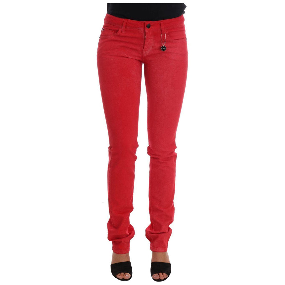 Costume National Red Cotton Stretch Slim Jeans SIG30121-4