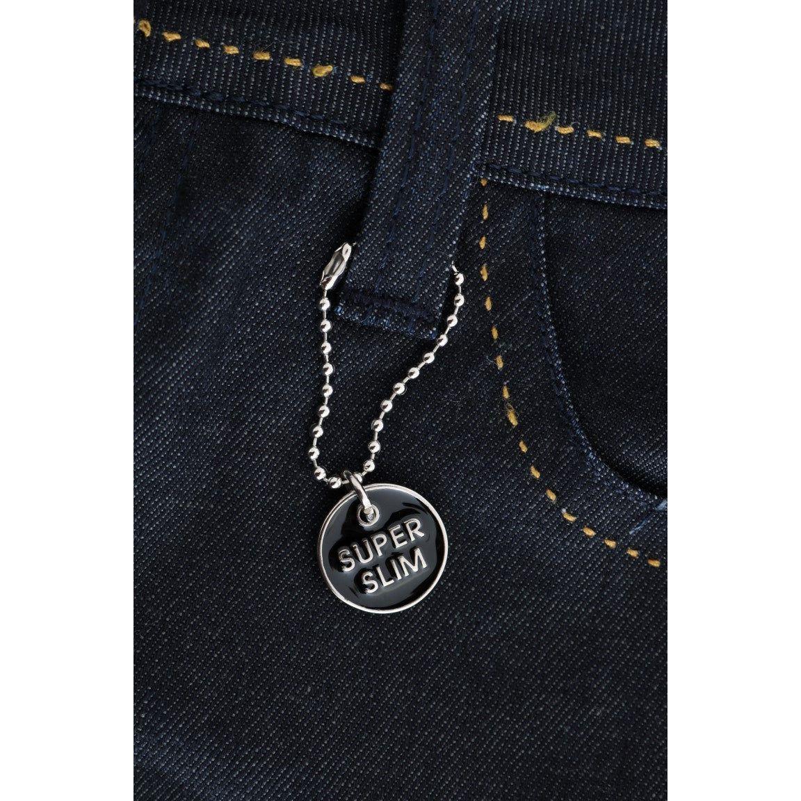 Costume National Blue Cotton Stretch Slim Fit Jeans