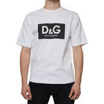 Dolce & Gabbana White Cotton DG Logo Print Casual T-shirt TSH86665-44