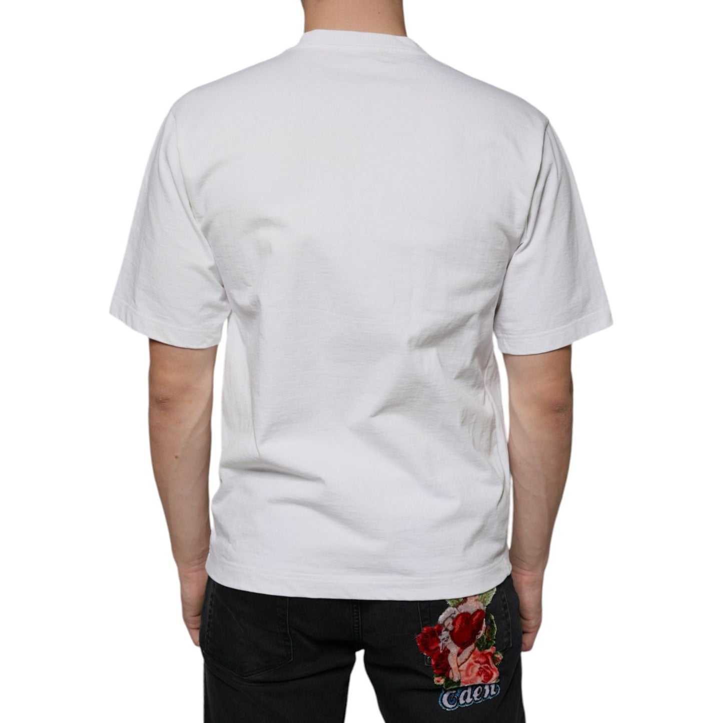 Dolce & Gabbana White Cotton DG Logo Print Casual T-shirt TSH86665-44