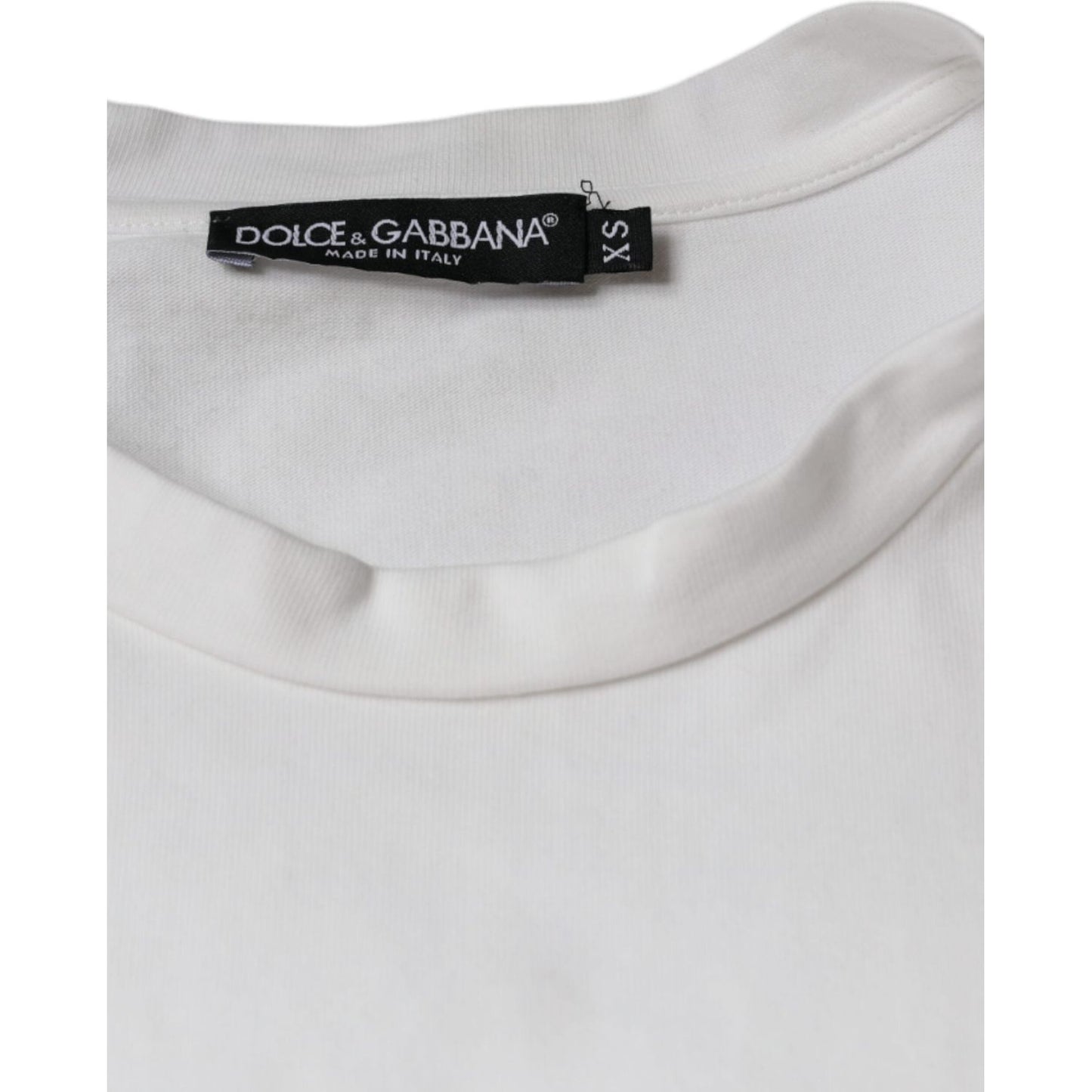 Dolce & Gabbana White Cotton DG Logo Print Casual T-shirt TSH86665-44