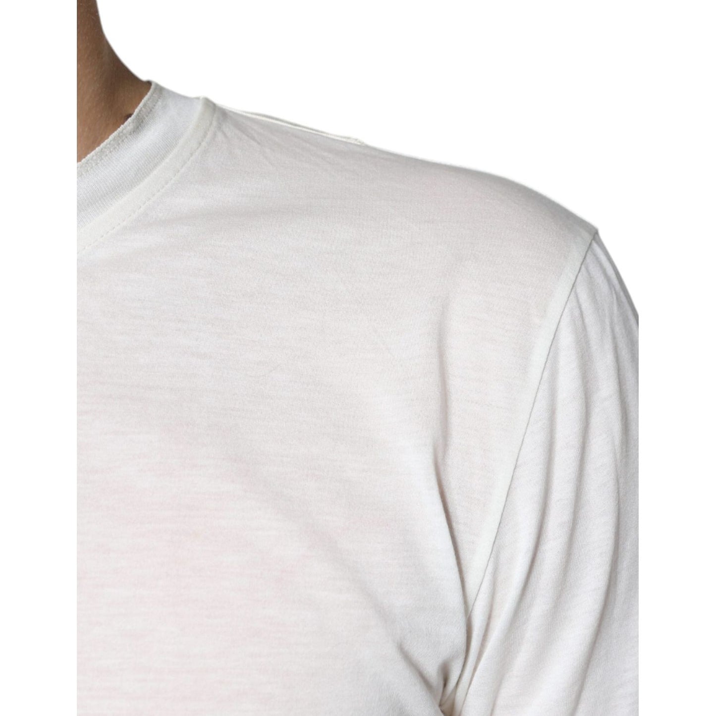 Dolce & Gabbana Off White Cotton Short Sleeves T-shirt TSH86676-44