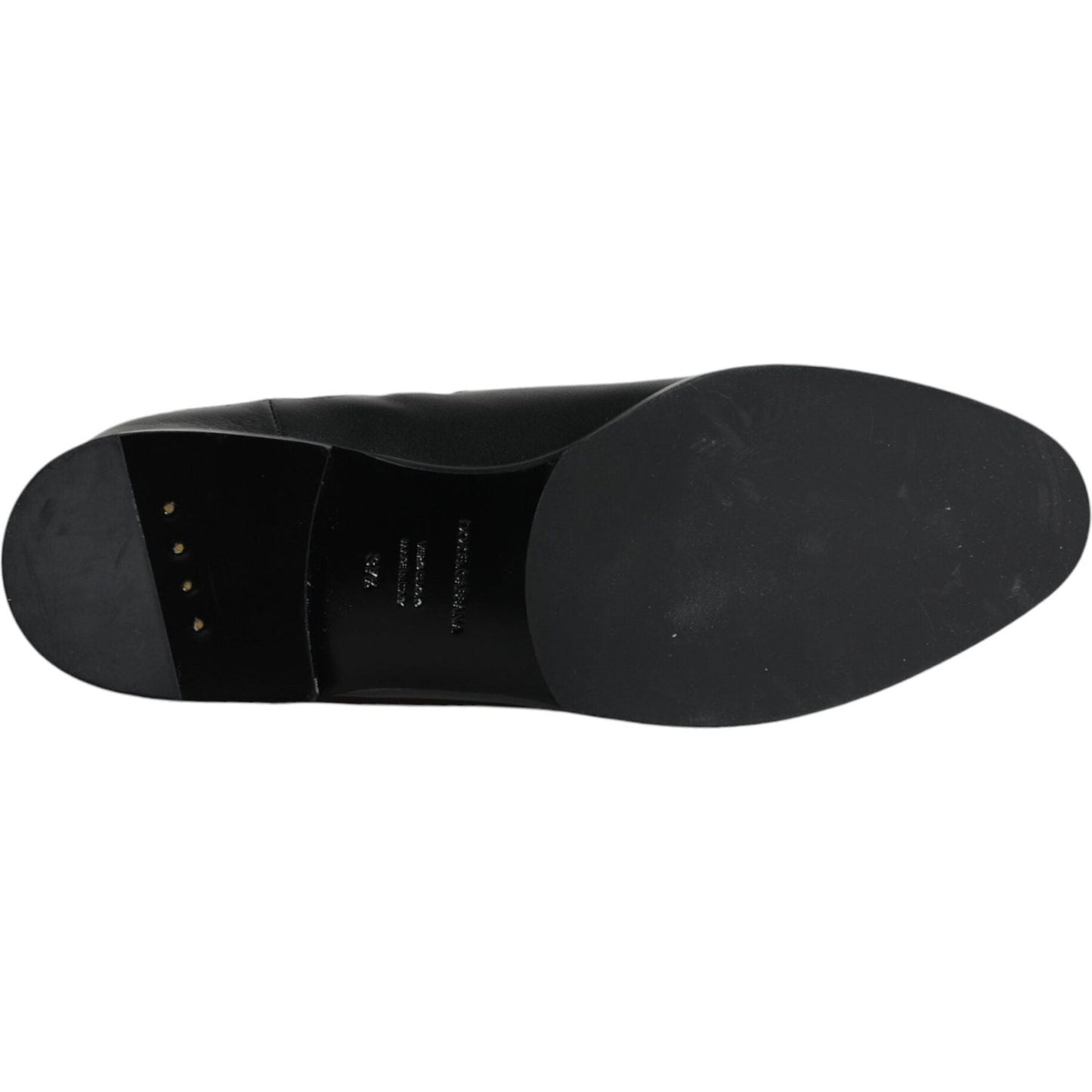 Dolce & Gabbana Black Leather Logo Mid Calf Boots Shoes Dolce & Gabbana Black