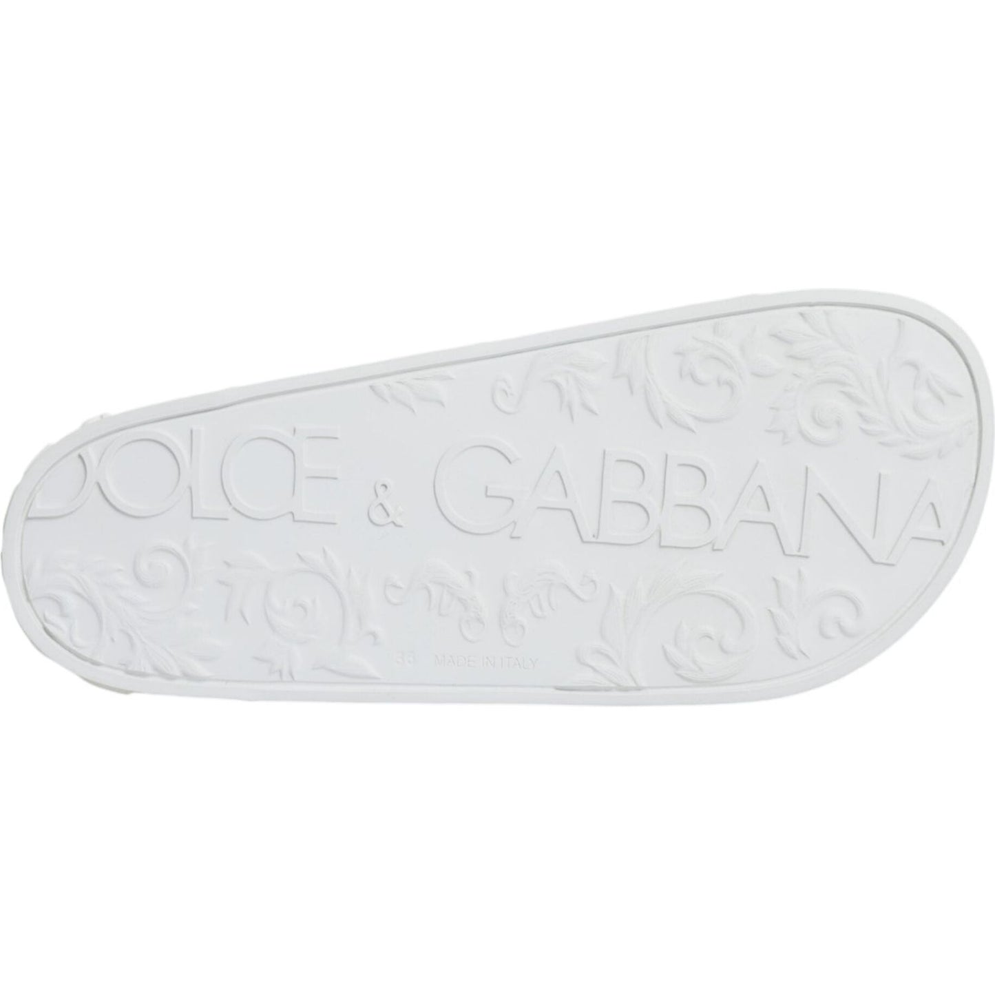Dolce & Gabbana White Rubber Slides Sandals Beachwear Shoes Dolce & Gabbana Light Gray