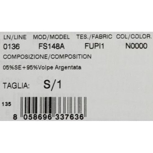 Dolce & Gabbana Black Silver Fox Fur Scarf Fur Scarves