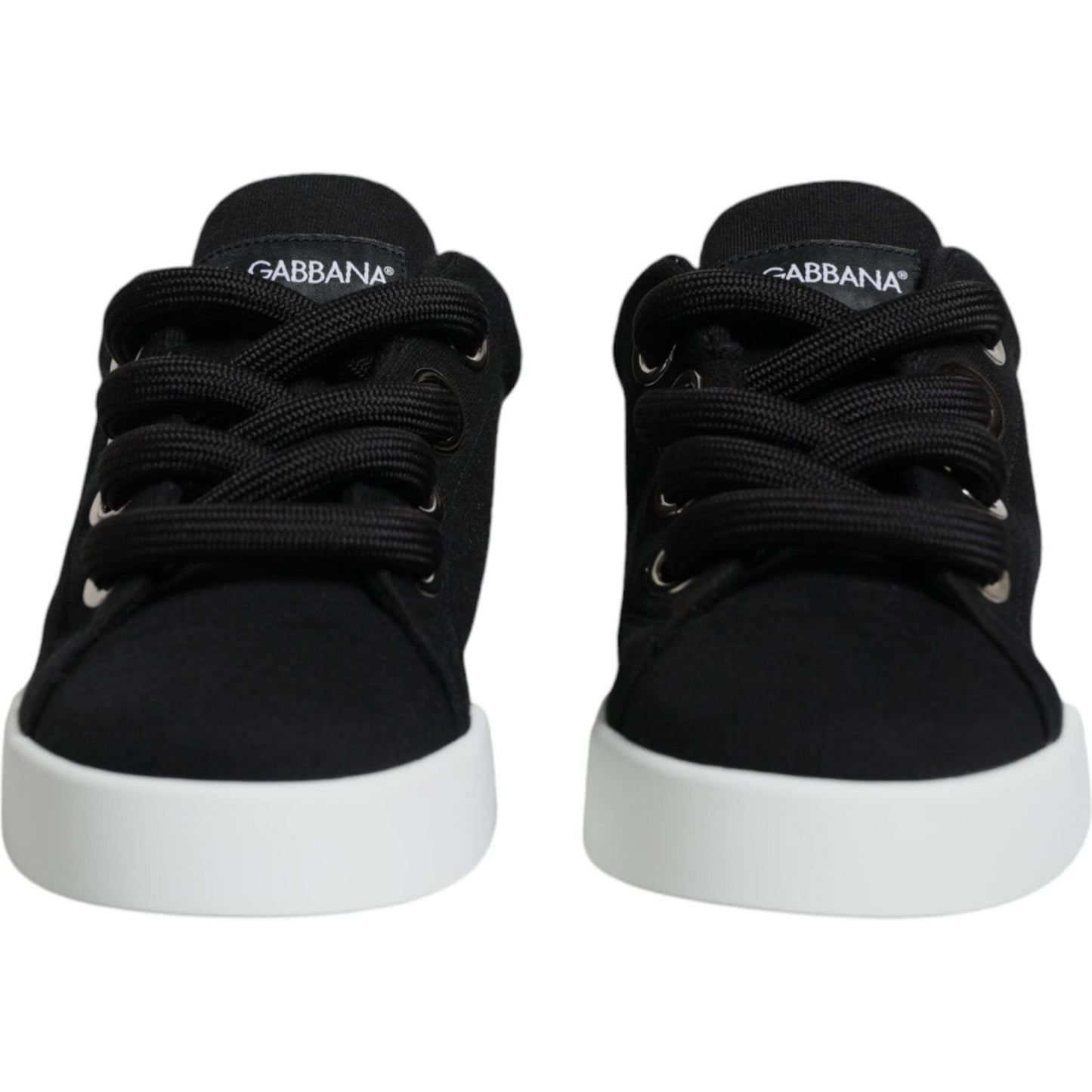 Dolce & Gabbana Black White Portofino Low Top Sneakers Shoes Dolce & Gabbana Light Gray