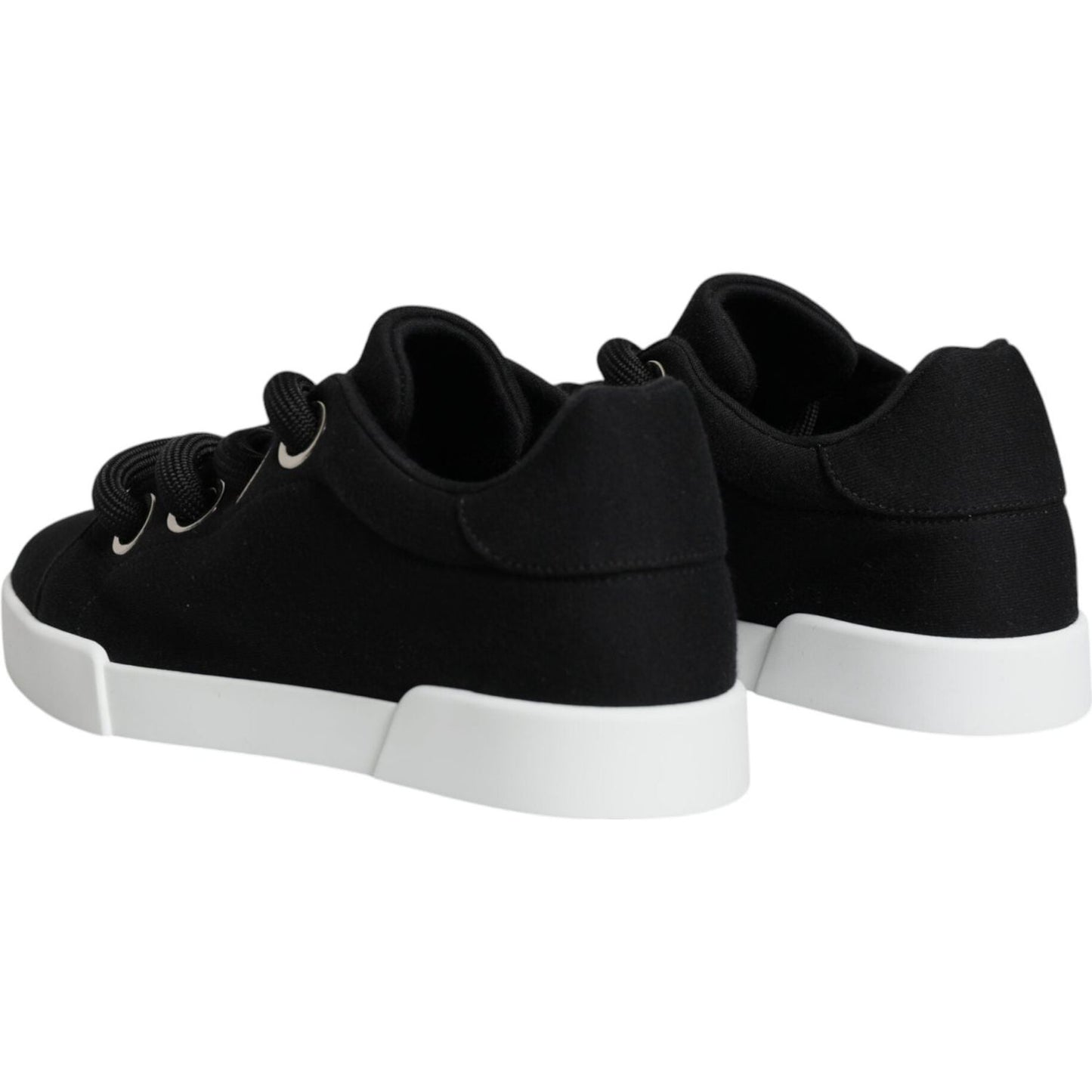 Dolce & Gabbana Black White Portofino Low Top Sneakers Shoes Dolce & Gabbana Black
