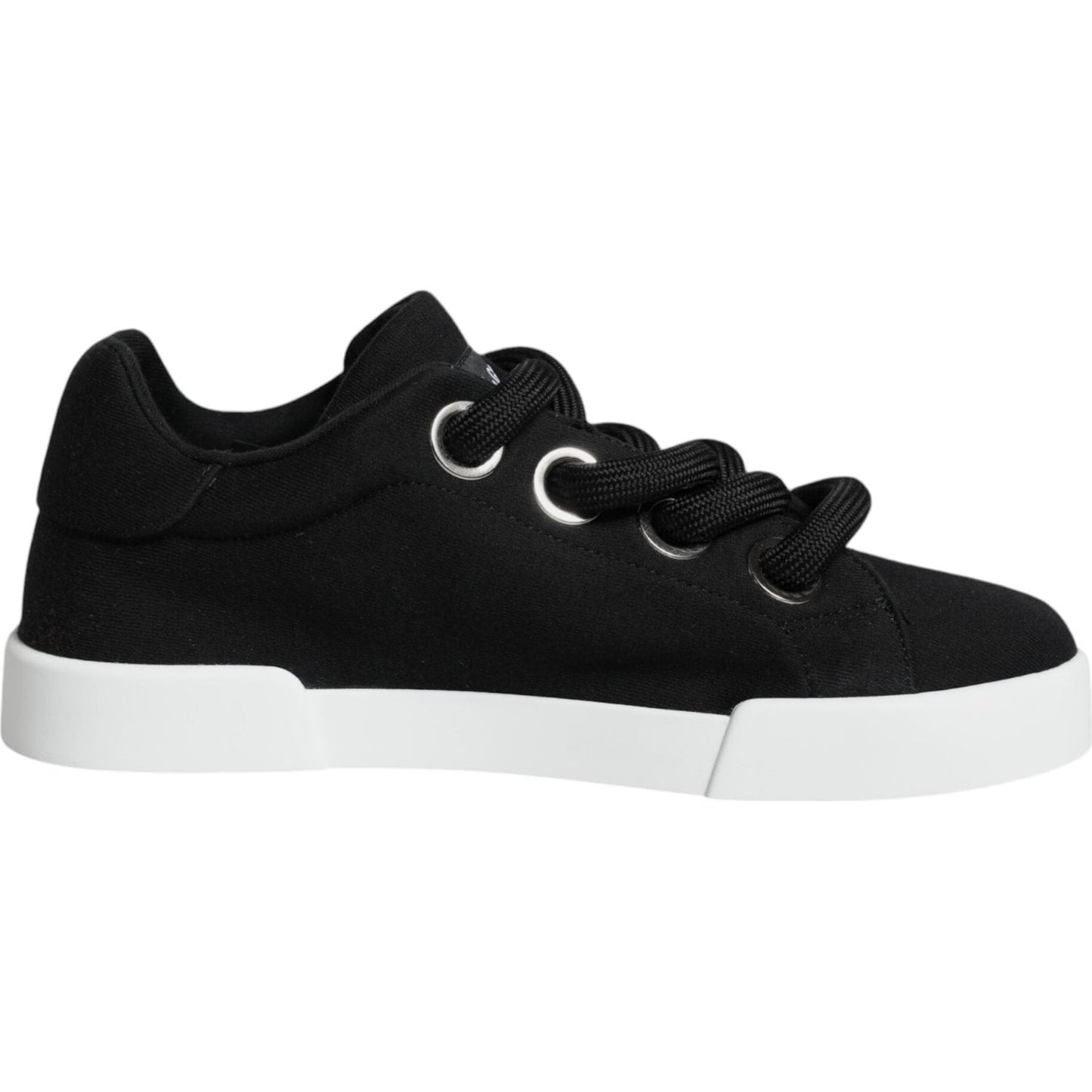 Dolce & Gabbana Black White Portofino Low Top Sneakers Shoes Dolce & Gabbana Black