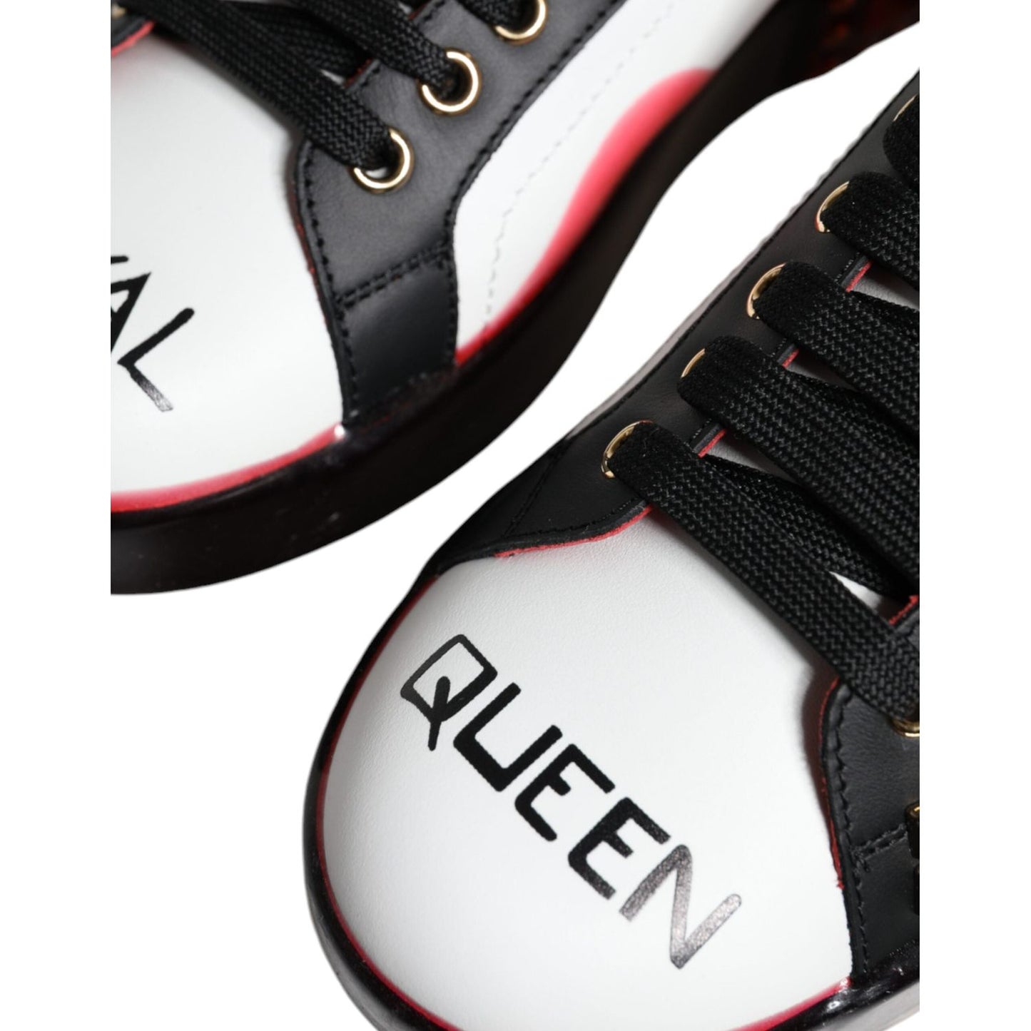 Dolce & Gabbana White Red Crystals Leather Portofino Sneakers Shoes Dolce & Gabbana Lavender