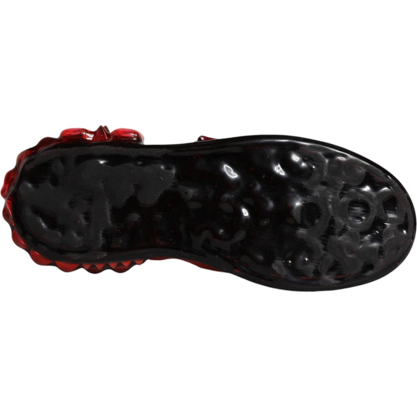 Dolce & Gabbana White Red Crystals Leather Portofino Sneakers Shoes Dolce & Gabbana Black