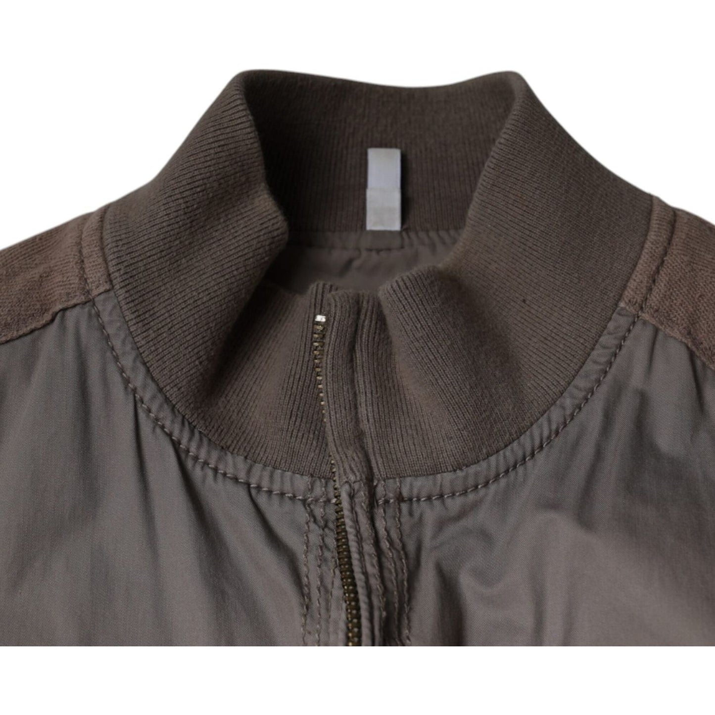 Armani Jeans Brown Cotton Full Zip Bomber Logo Jacket Armani Jeans Dark Slate Gray