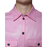 Dolce & Gabbana Pink Cotton Collared Button Down Shirt TSH86584-40