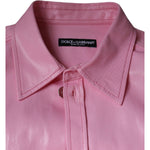 Dolce & Gabbana Pink Cotton Collared Button Down Shirt TSH86584-40