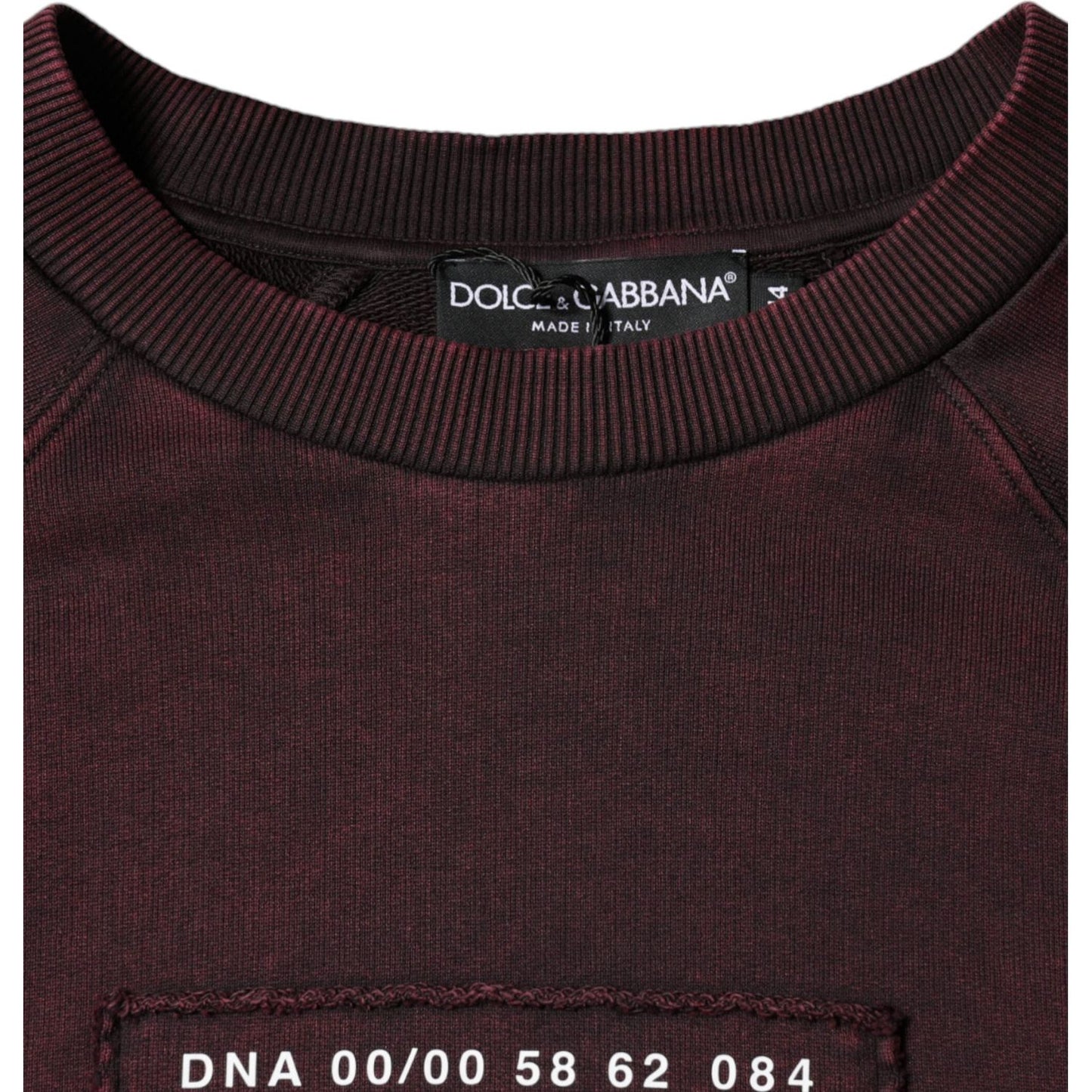 Dolce & Gabbana Maroon Logo Crew Neck Men Sweatshirt Sweater Dolce & Gabbana Dark Slate Gray