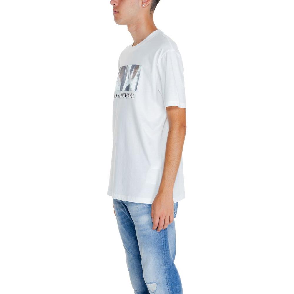 Armani Exchange White Cotton T-Shirt Armani Exchange Light Gray