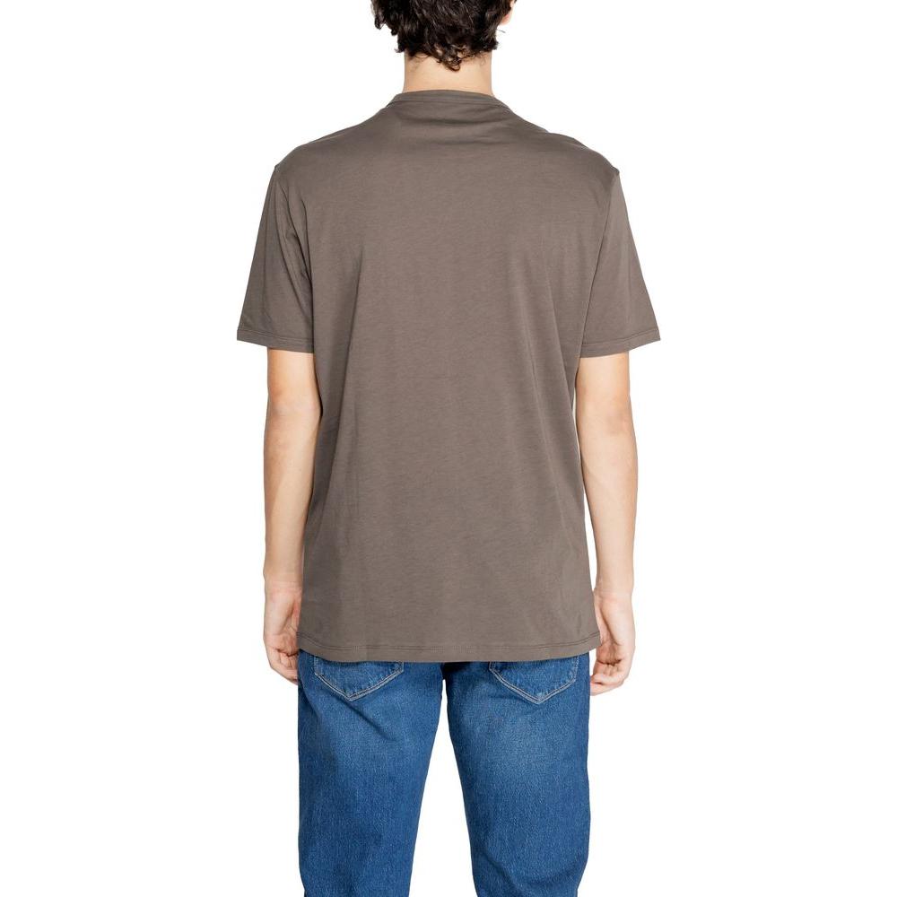 Armani Exchange Brown Cotton T-Shirt Armani Exchange Dim Gray